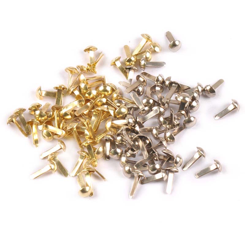 Embellishments For Scrapbooking - 100 Stuks Gemengde Zilver/Gouden Ronde Brad