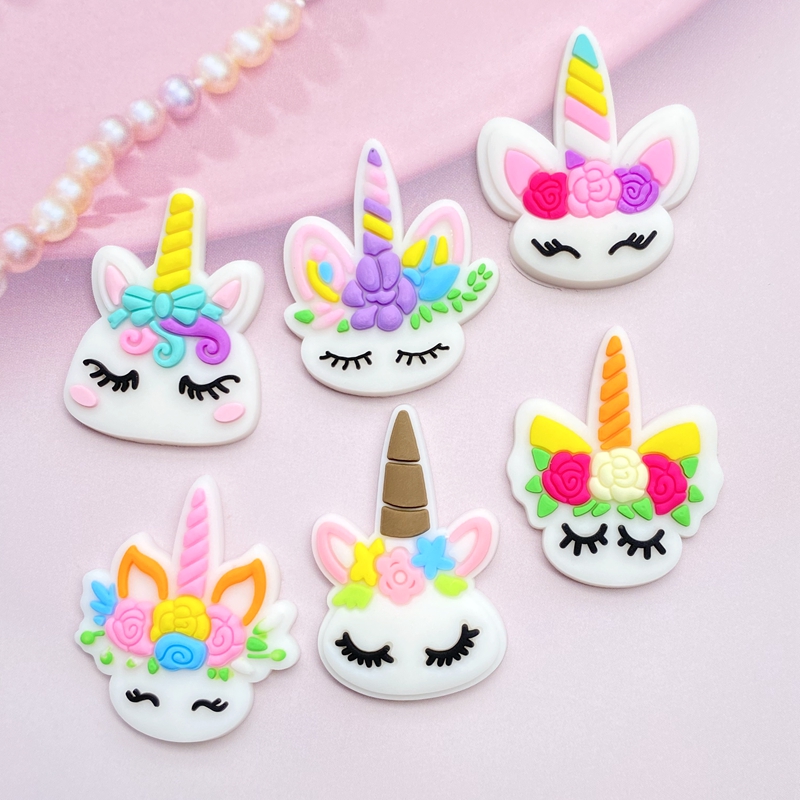 Embellishment Glue Craft - 12 Stuks Leuke Mini Eenhoorn Hoofd
