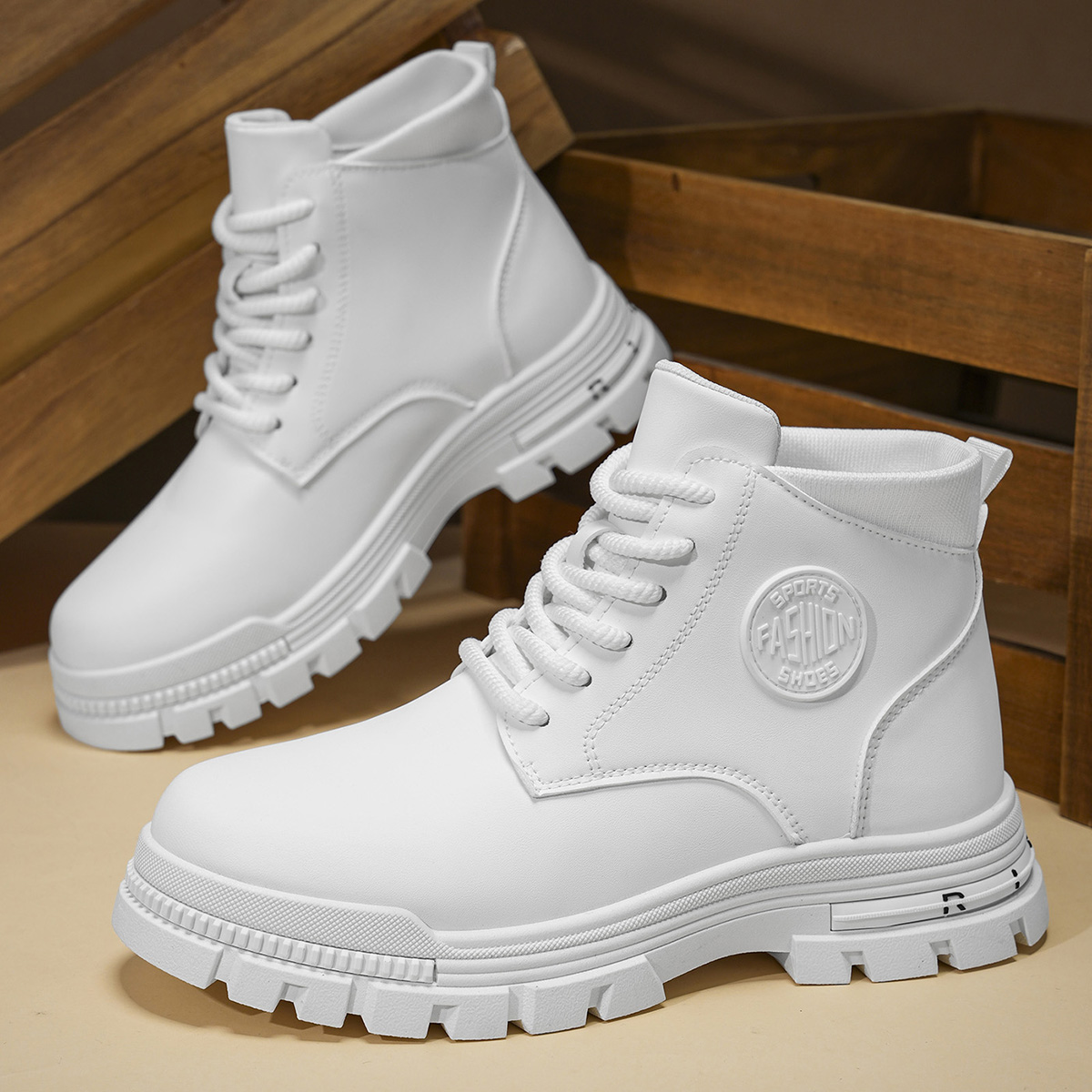 Heren Modieuze witte motorlaar - Guipure Lace Panel recensie en prijs