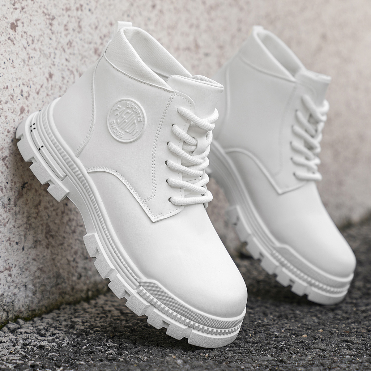 Heren Modieuze witte motorlaar - Guipure Lace Panel recensie en prijs