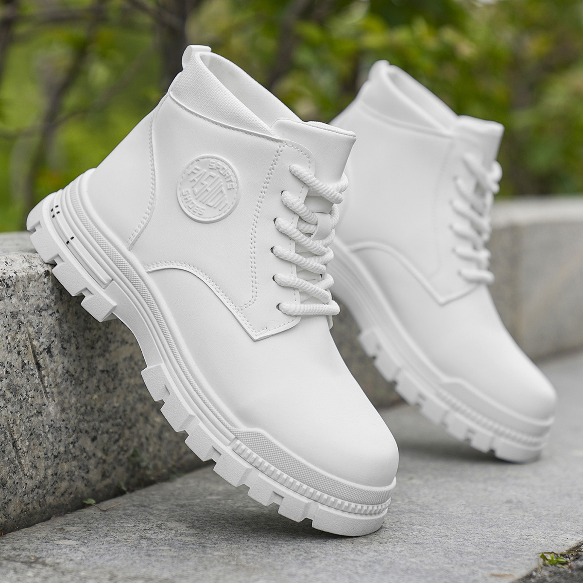 Heren Modieuze witte motorlaar - Guipure Lace Panel recensie en prijs