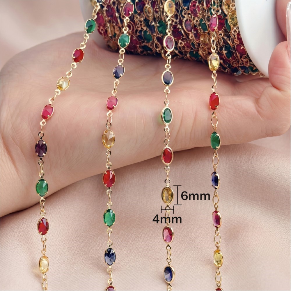 1 meter gemengde gekleurde rec - Pearl Trim Chain recensie en prijs
