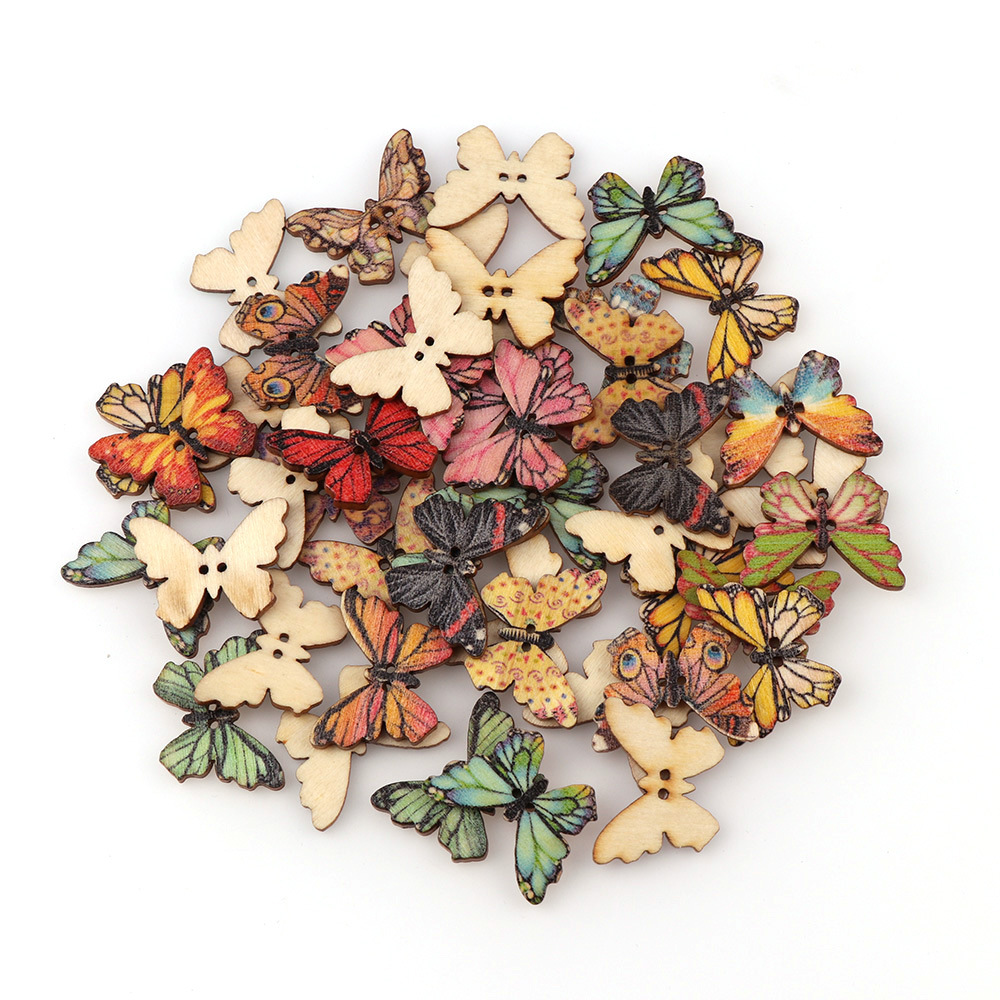 50 stuks vlinder houten knopen - Embellishments For Scrapbooking recensie en prijs