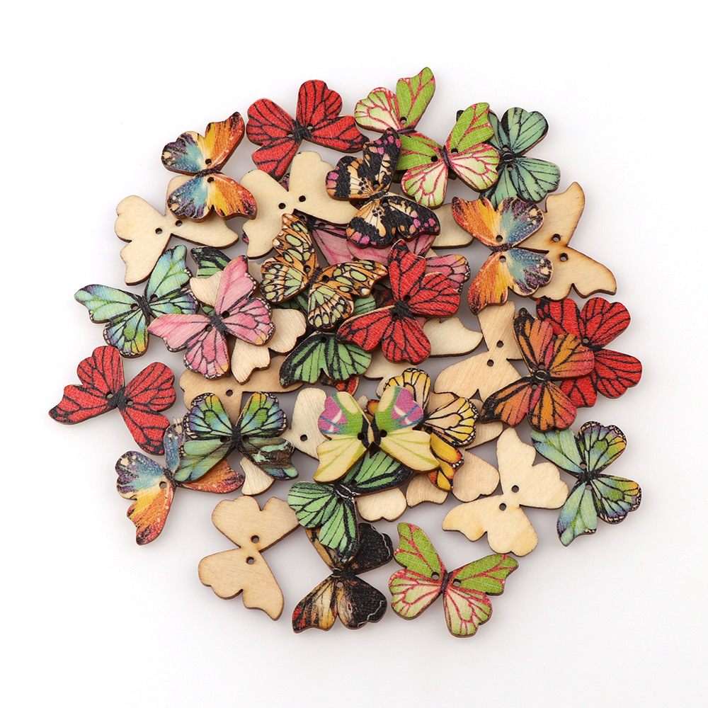 50 stuks vlinder houten knopen - Embellishments For Scrapbooking recensie en prijs