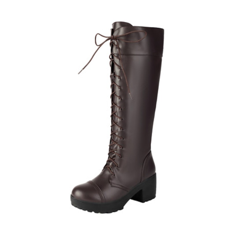Dames kniehoge gevechtslaarzen - Guipure Lace Panel recensie en prijs